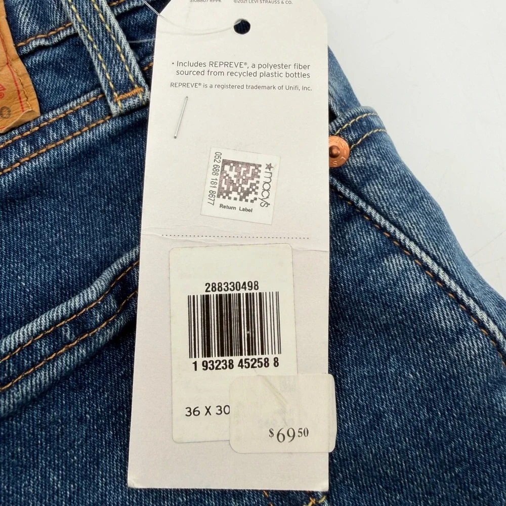 Levi's 512 Slim Taper All Seasons Tech Jeans Mens 36x30 Blue Denim 288330498